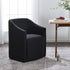Rafa Performance Dining Chair with Casters - Black Upholstered Dining Chair | Modern Dining Chairs | Kinwell Furniture | Performance Fabric Dining Chairs